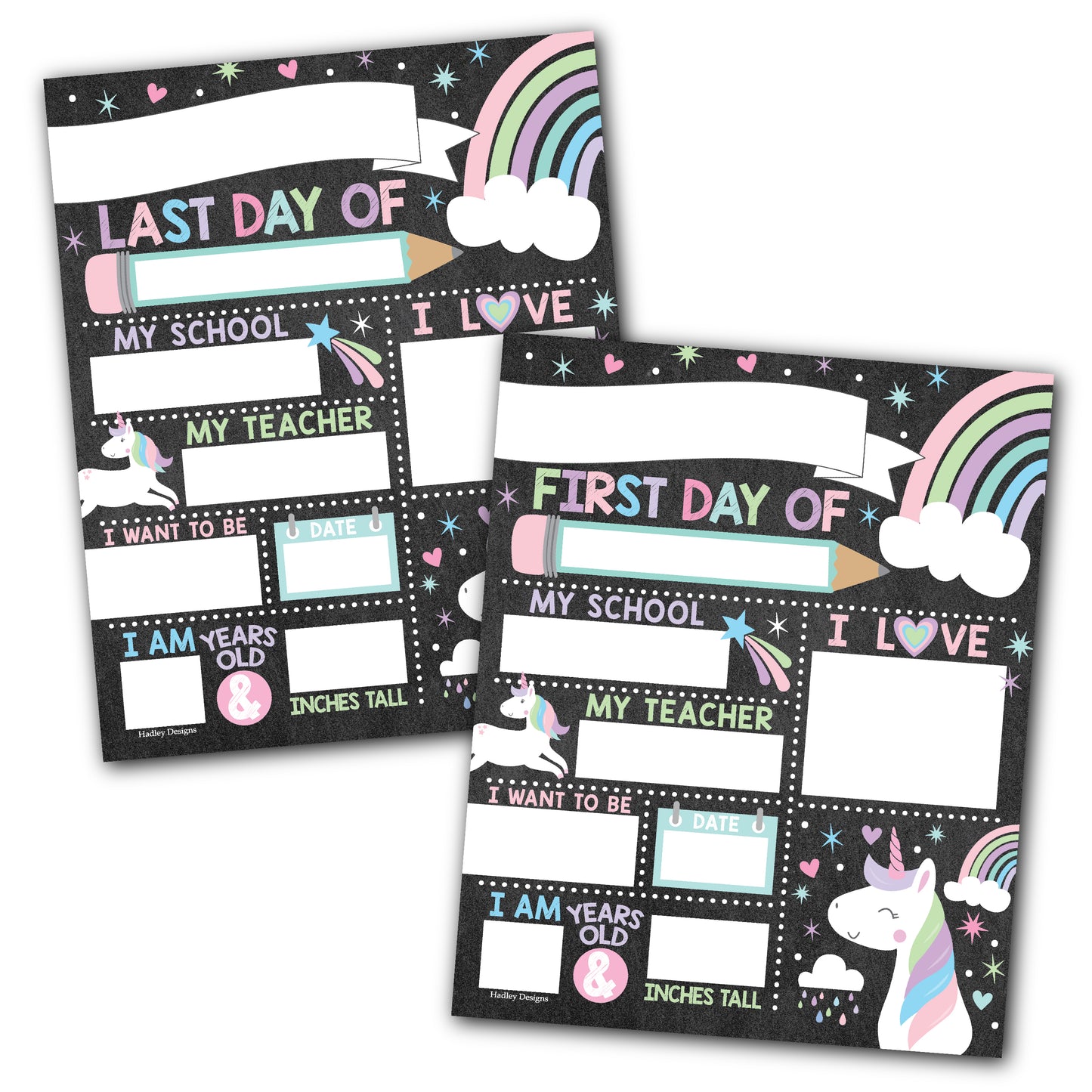 Back To School Signs | Set of 10 | School Supplies