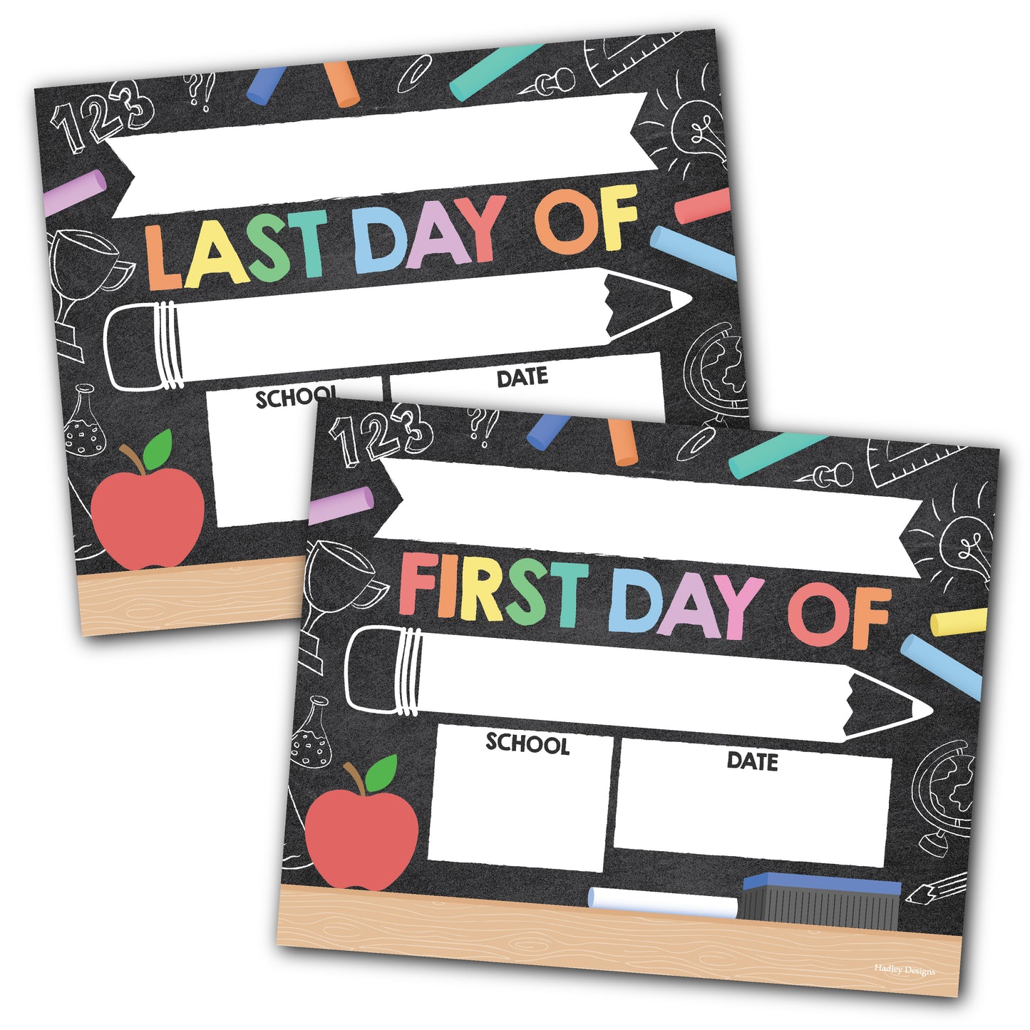 Back To School Signs | Set of 10 | School Supplies