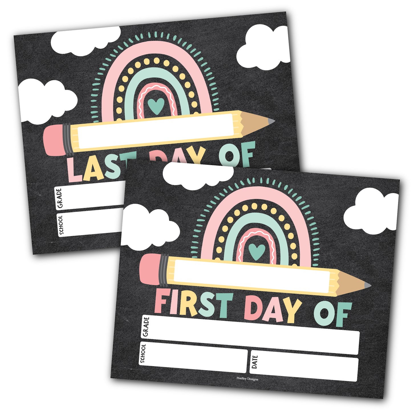 Back To School Signs | Set of 10 | School Supplies