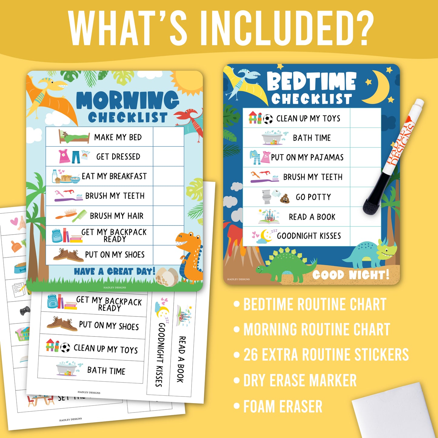 Dinosaur Day & Night Routine Charts | Daily Schedule | Educational Charts