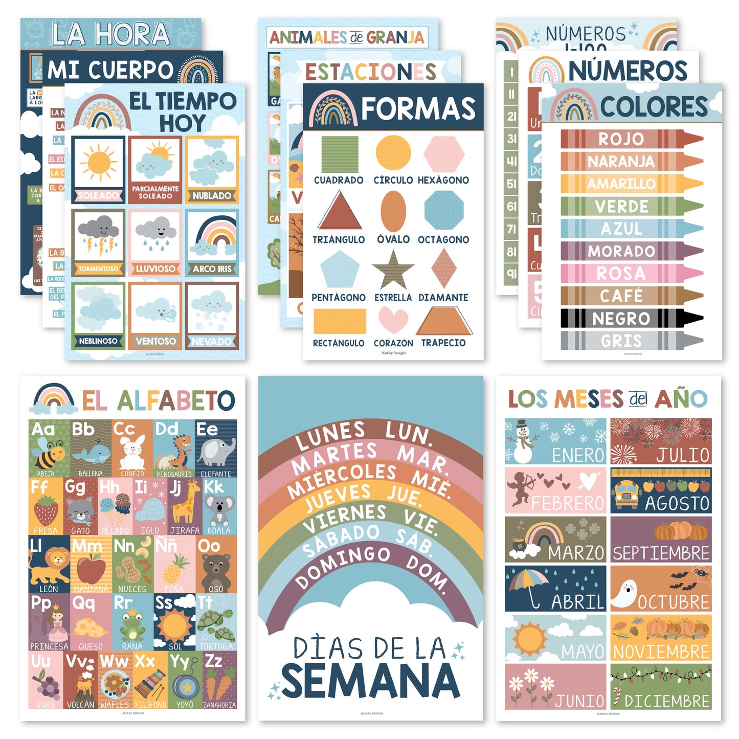 Spanish Posters | Set of 12 | Spanish Educational Supplies