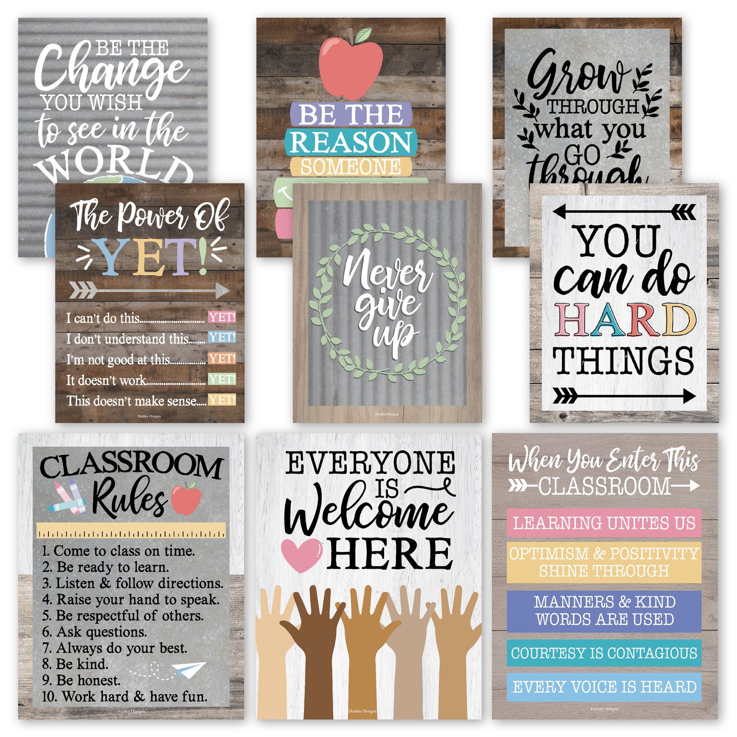 Classroom Motivational Posters | Set of 9 | Educational Supplies