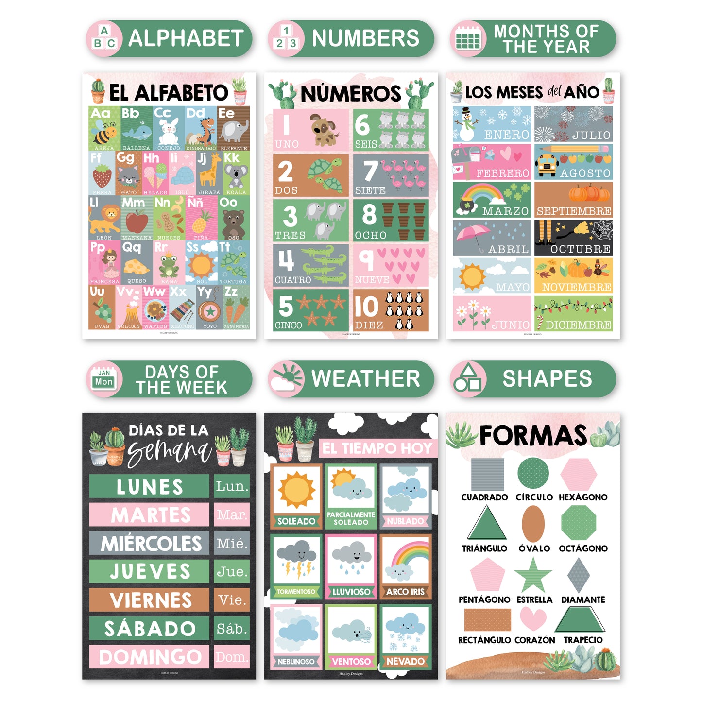 Spanish Posters | Set of 12 | Spanish Educational Supplies