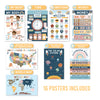 16 Laminated Boho Rainbow Prek and Kindergarten Posters and 8 Calming Corner Posters for Classroom or Home