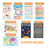 16 Laminated Colorful Prek and Kindergarten Posters and 8 Calming Corner Posters for Classroom or Home