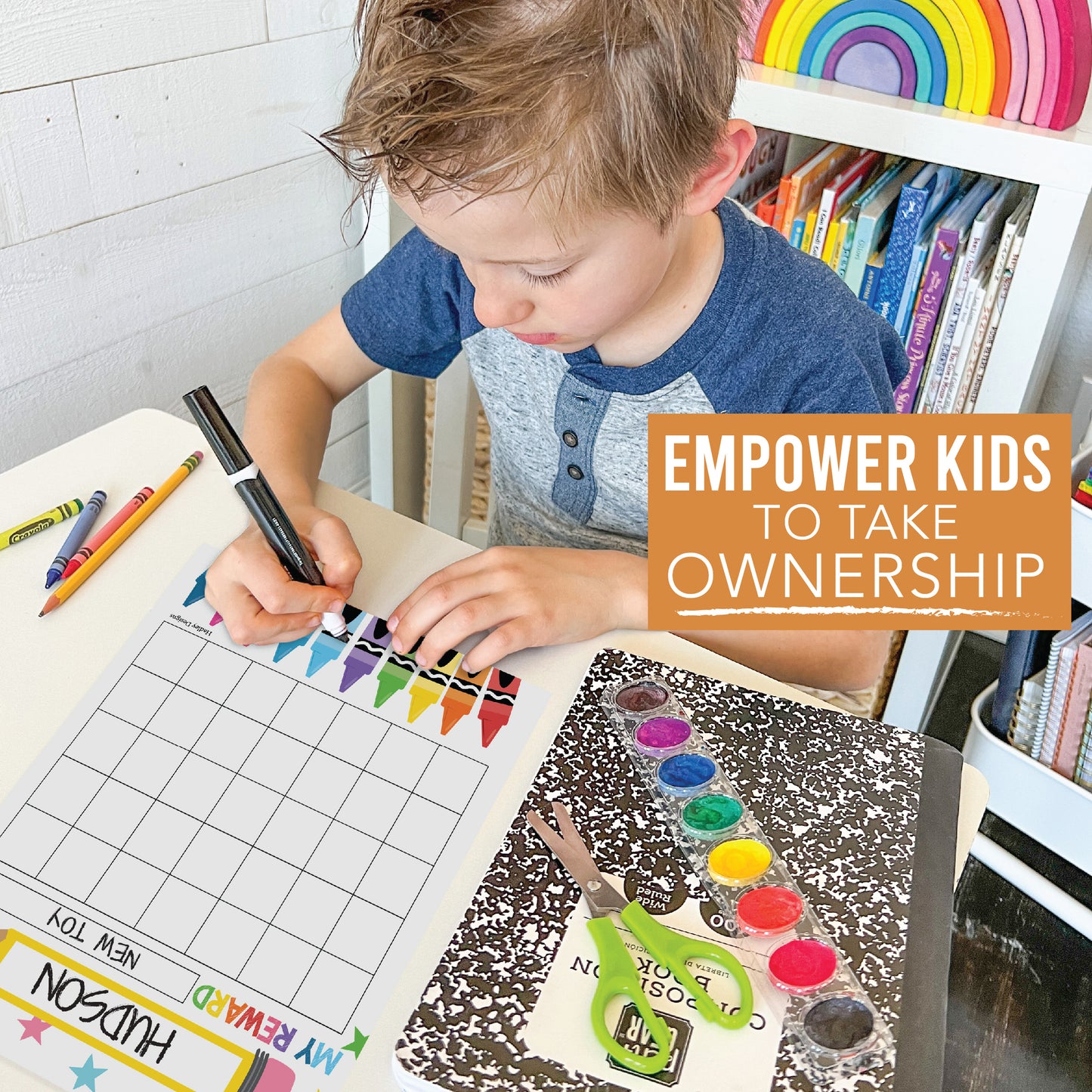 Colorful Kids Reward Sticker Charts and Day and Night Routine Charts Bundle