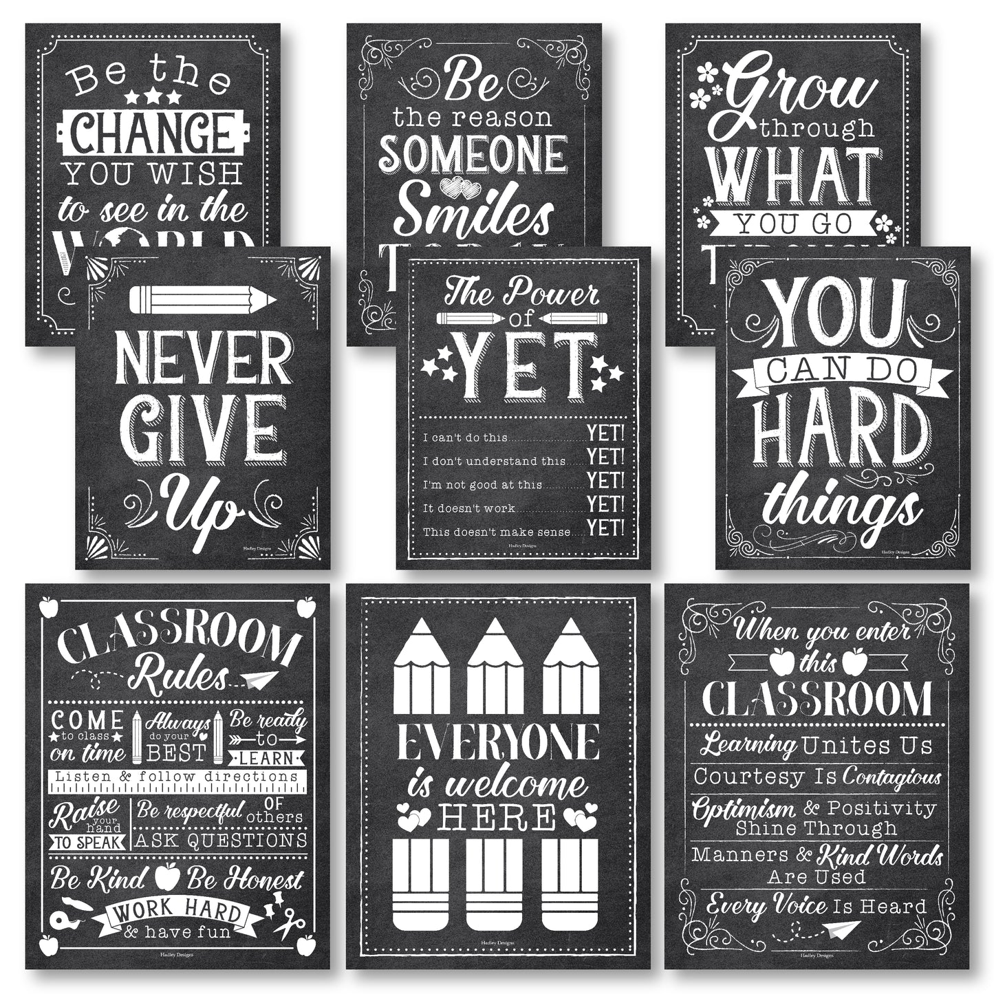 Classroom Motivational Posters | Set of 9 | Educational Supplies
