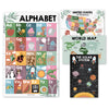 ABC, US Map, World Map, Solar System Posters | Set of 4 | PreK Educational Posters