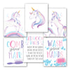 Kids Bathroom Wall Art | Set of 6 Reversible Prints | Home Decor