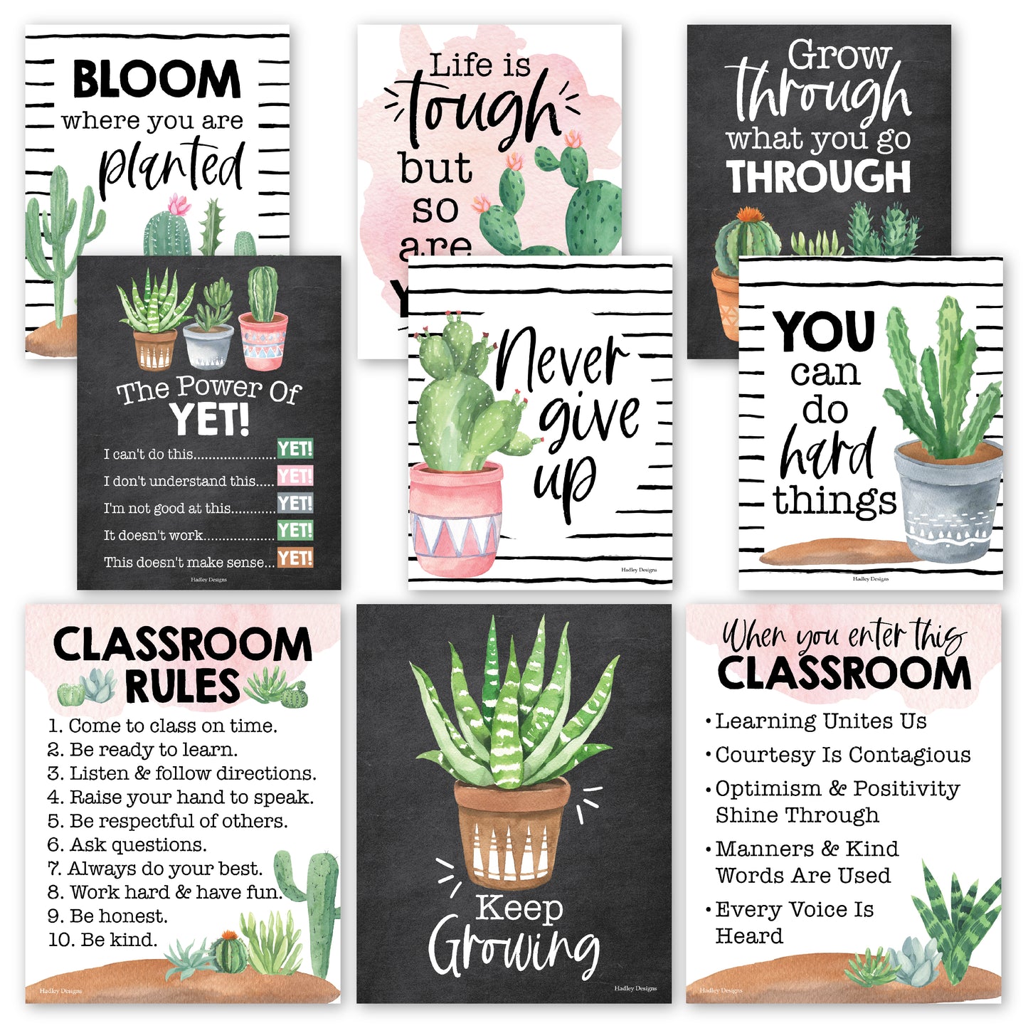 Classroom Motivational Posters | Set of 9 | Educational Supplies