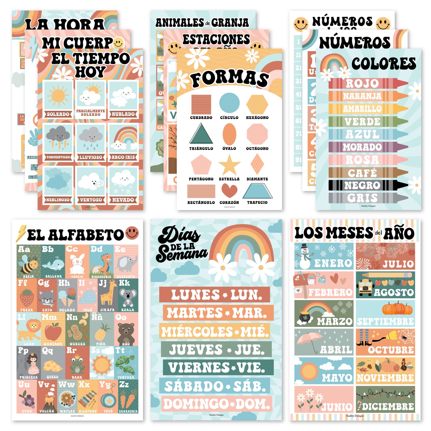 Spanish Posters | Set of 12 | Spanish Educational Supplies