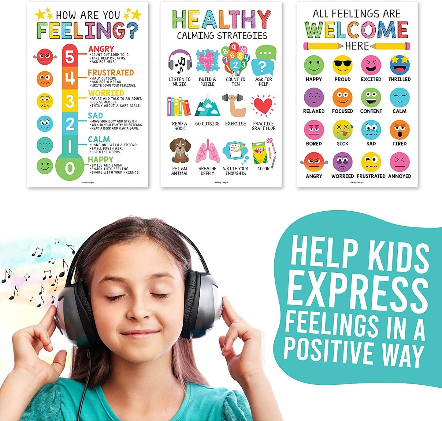 Feelings Posters | Set of 4 | Educational Posters