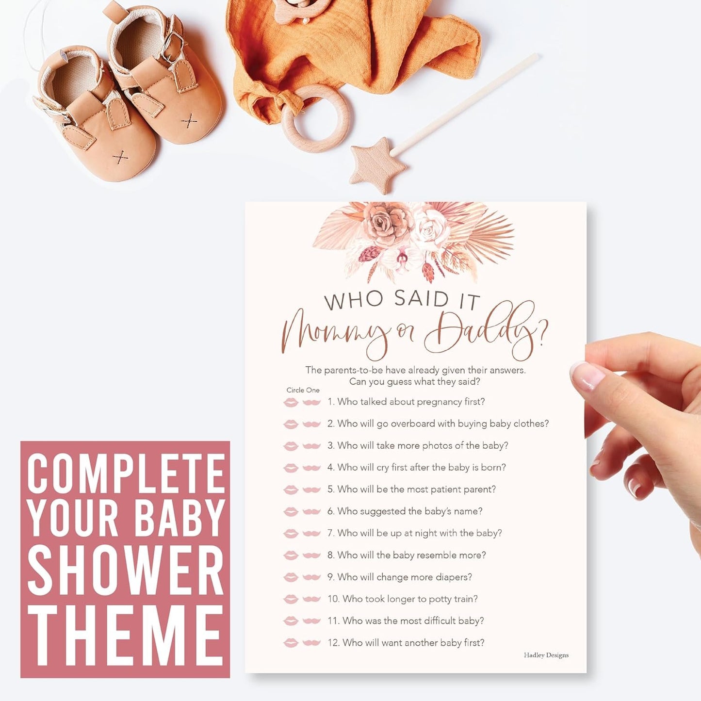 20 Boho Baby Shower Games For Girl - Hilarious Baby Shower Games Girl, Guess Who Mommy Or Daddy Baby Shower Game, Baby Girl Baby Shower Word Search Game, Baby Girl Baby Shower Games Funny