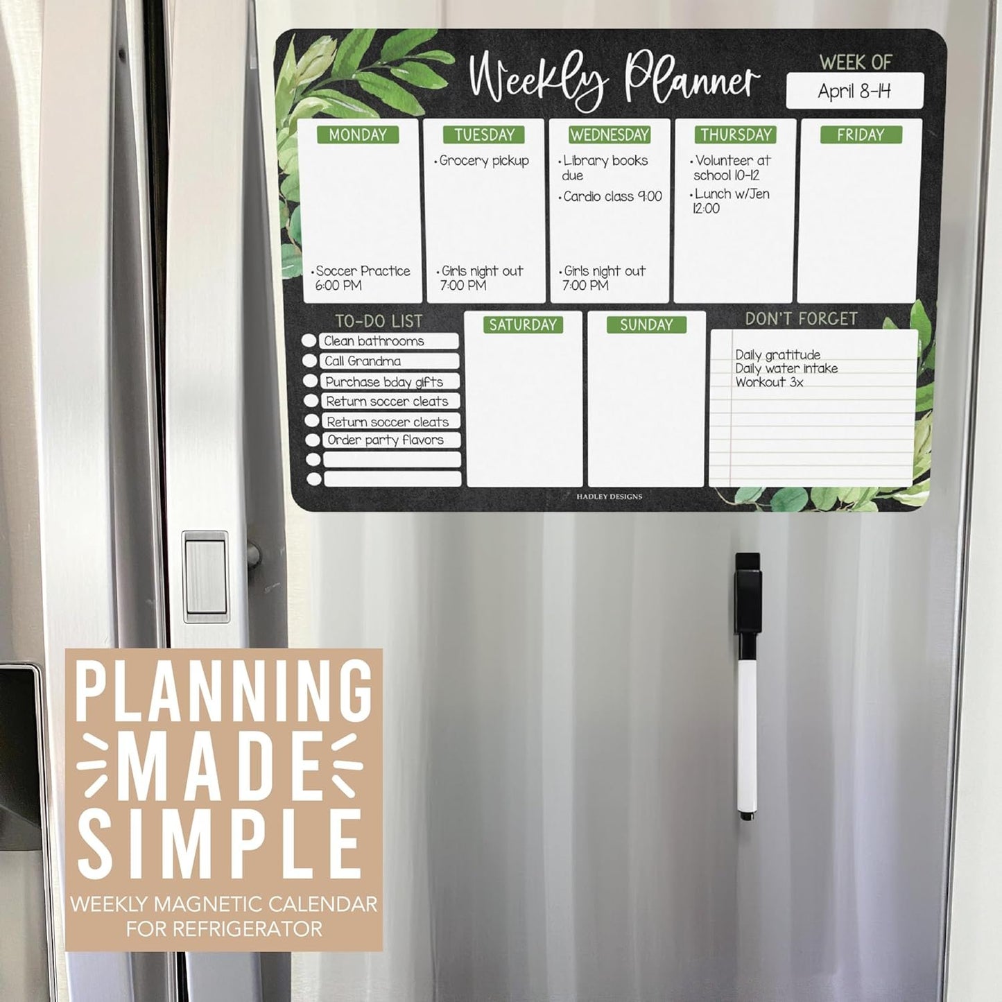 Farmhouse Fridge Weekly Calendar | Magnetic & Dry Erase | Calendars & Planners