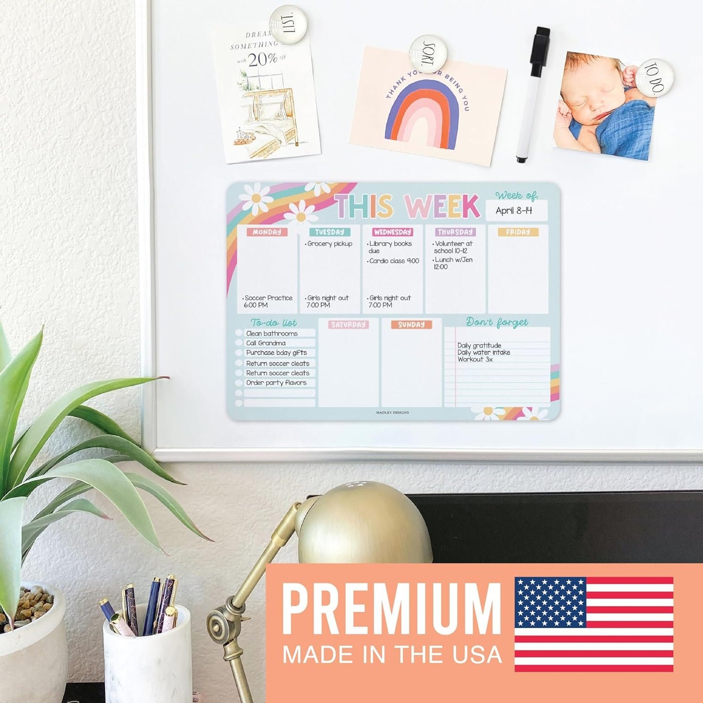 Retro 2 Fridge Weekly Calendar | Magnetic & Dry Erase | Calendars & Planners