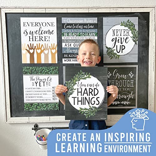 Farmhouse Modern Classroom Motivational Posters | Set of 9 | Educational Supplies