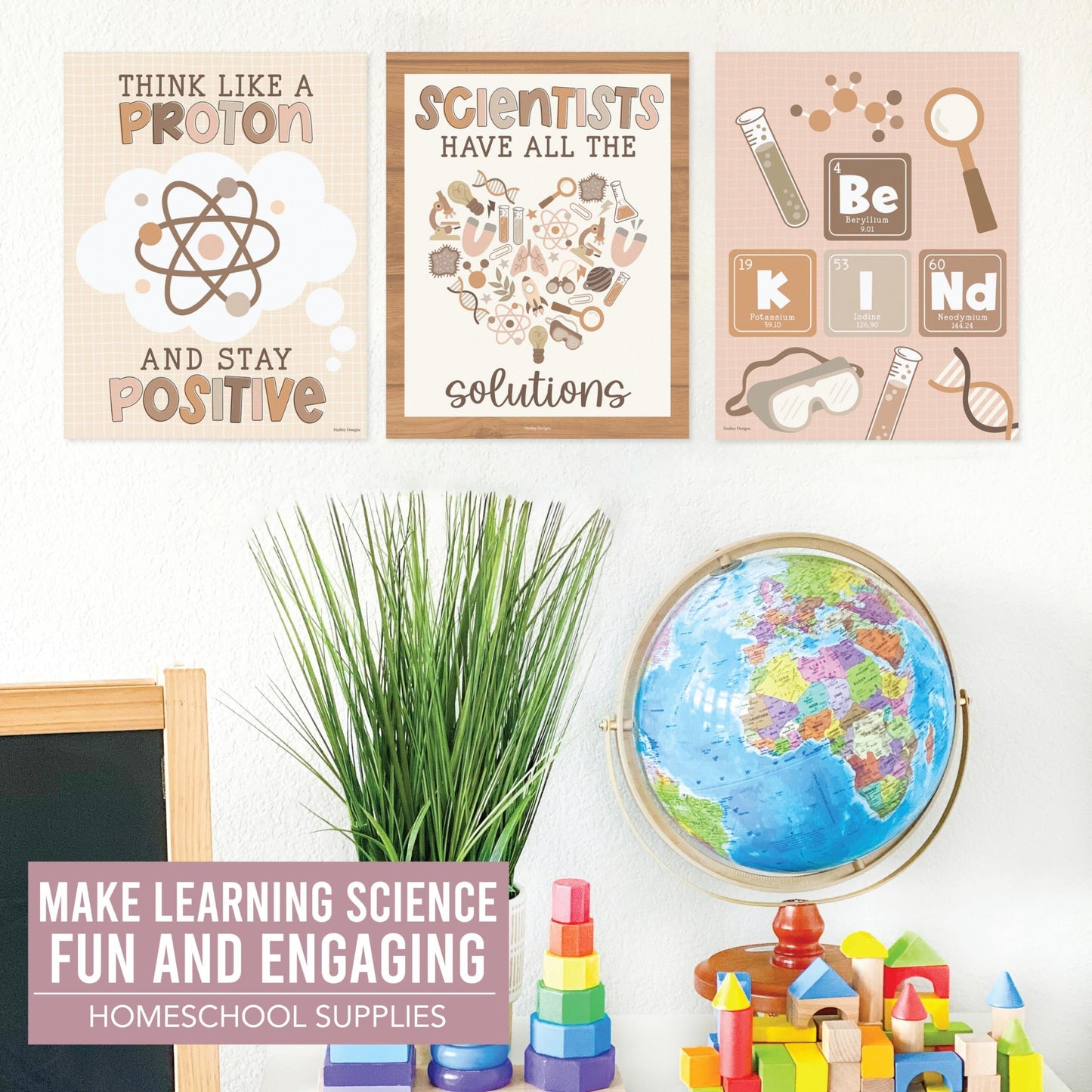 Neutral Life Science Posters | Set of 6 | Educational Postesr