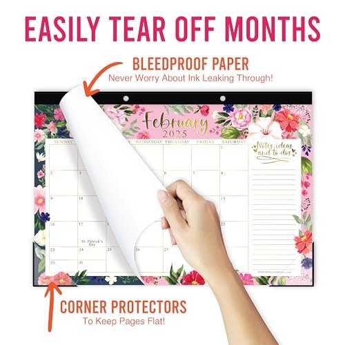 Spring Floral Large Desk Calendar | 18-Month | 2025-2026 | Calendars & Planners