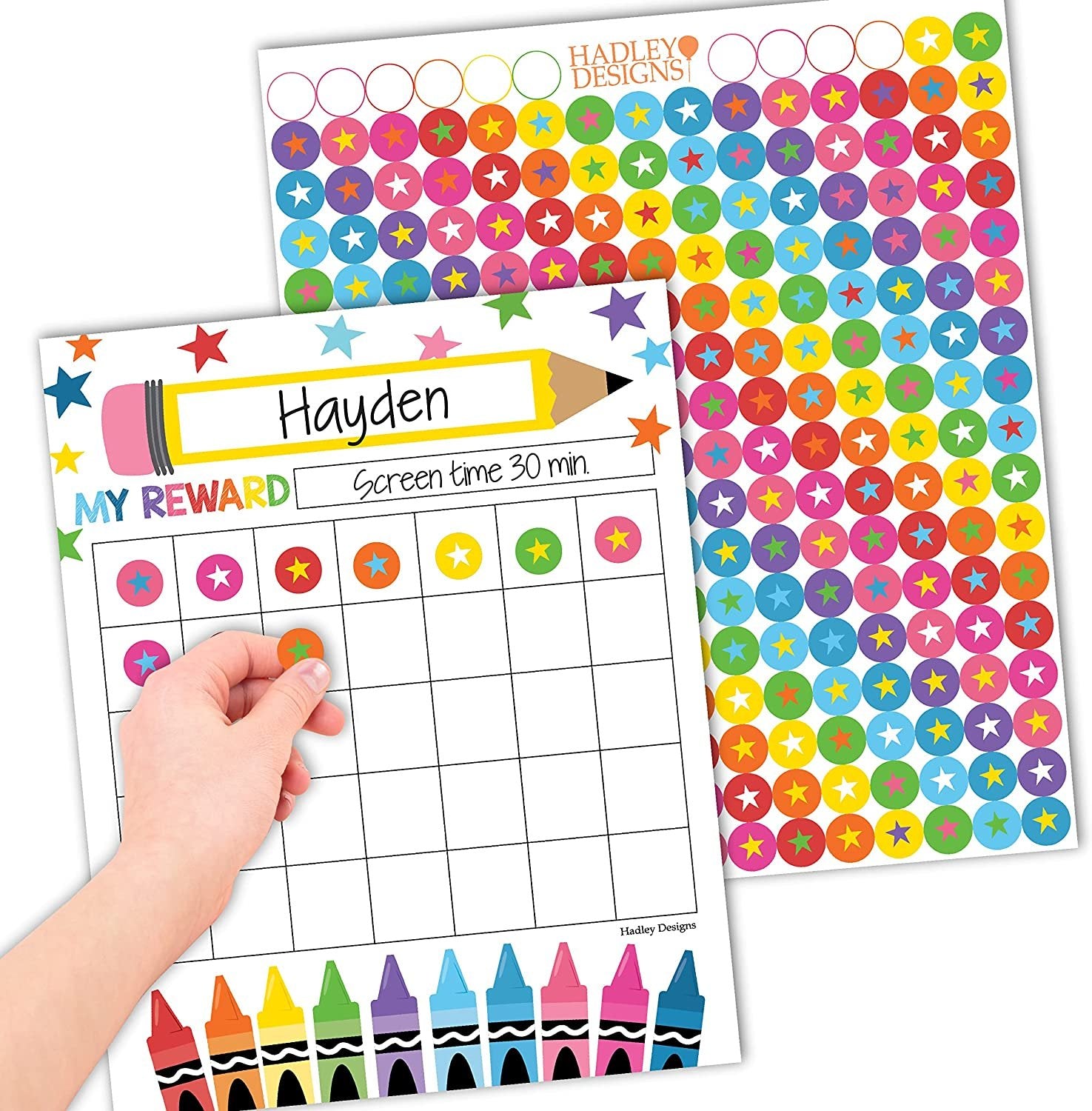 Pack With Incentive Incentive Charts, Colorful 25 Pack – Hadley Designs