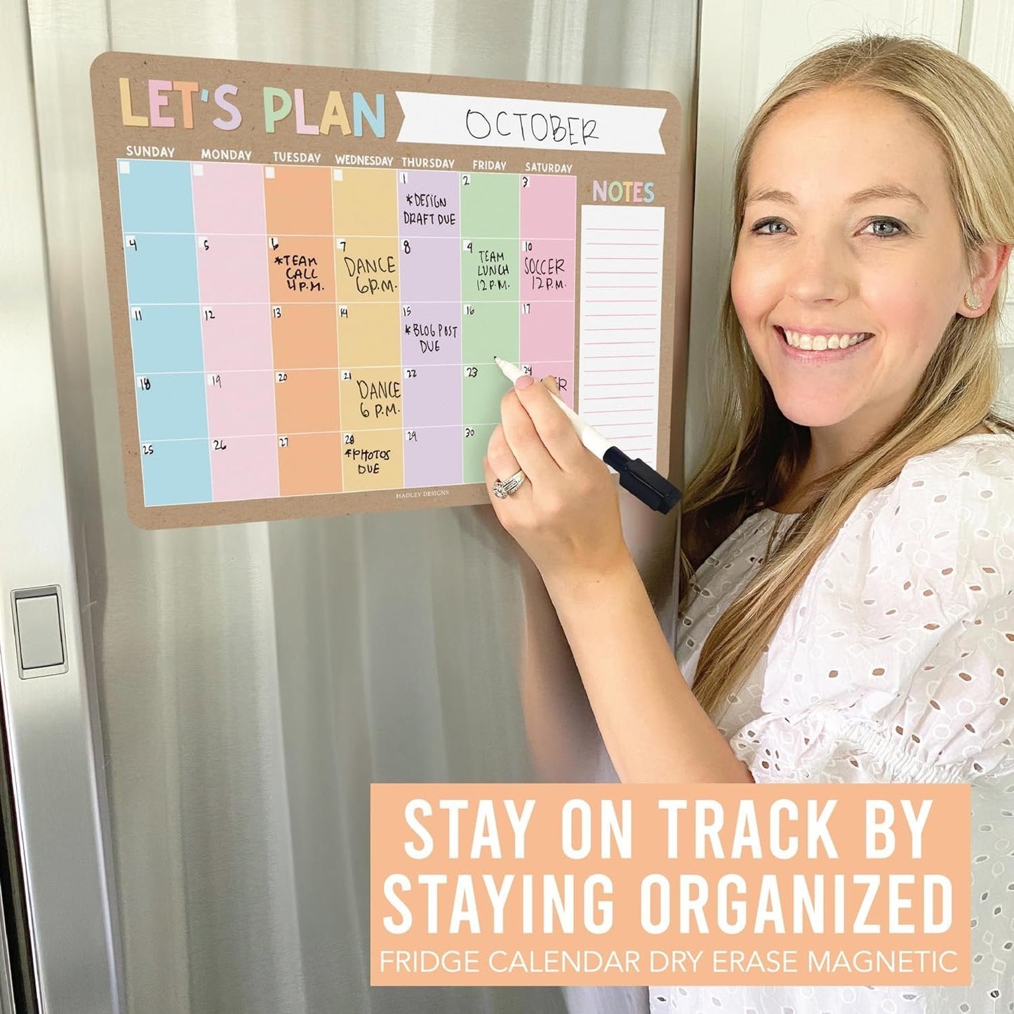 Colorful Kraft Magnetic Calendar | Dry-Erase | Calendars & Planners