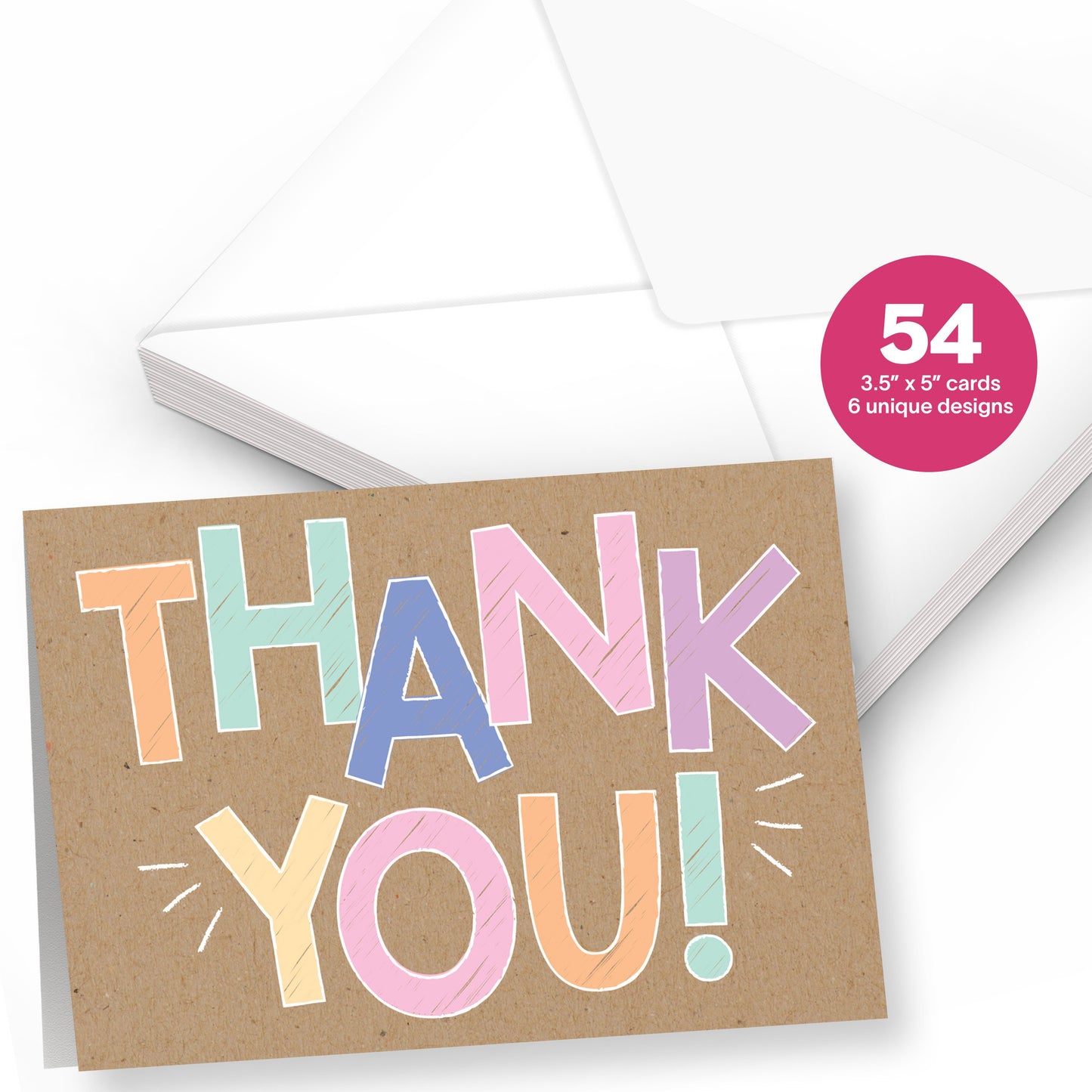 Thank You Cards | Set of 54 | Envelopes Included