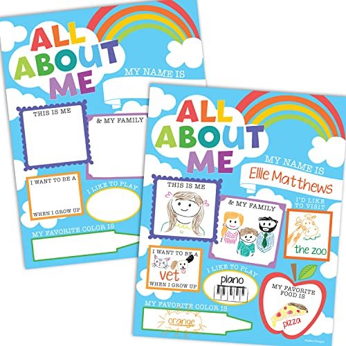 Light Blue Sky All About Me Posters | Set of 20 | Educational Posters