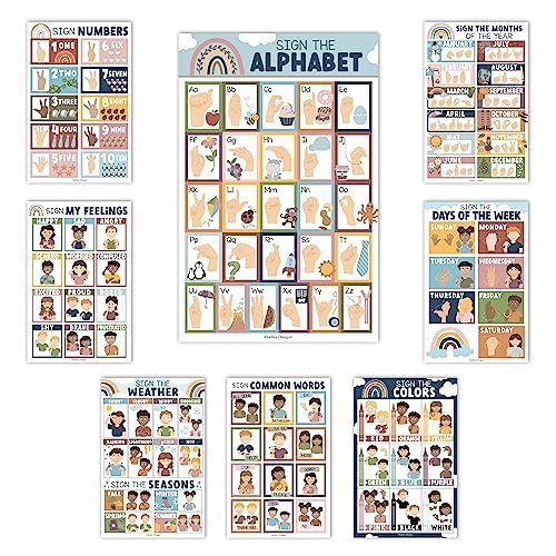 ASL Posters | Set of 8 | American Sign Language – Hadley Designs