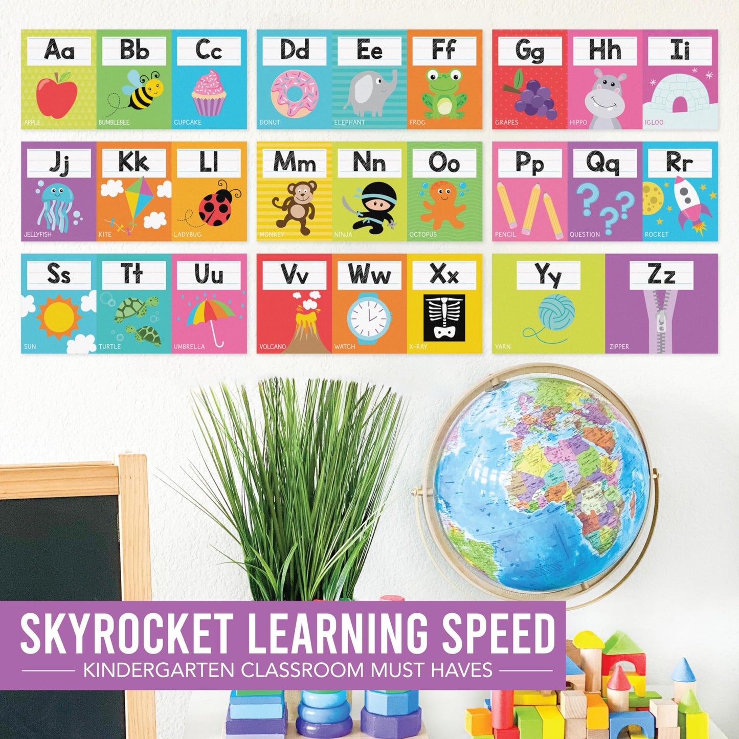 Colorful Alphabet For Classroom Wall Line - Alphabet Letters For Classroom Wall, ABC Posters, Alphabet Posters, Alphabet Wall Chart, ABC Wall Chart, Alphabet Banner, Number Line For Classroom Wall