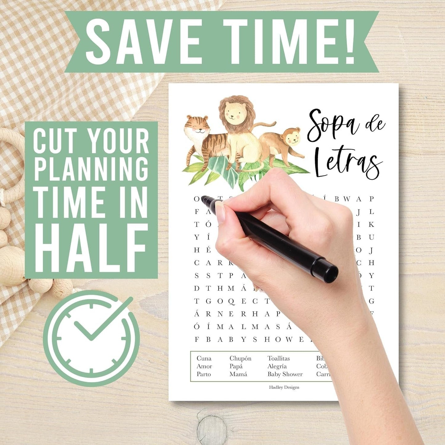 Spanish Baby Shower Games | Set of 40 | Party Supplies