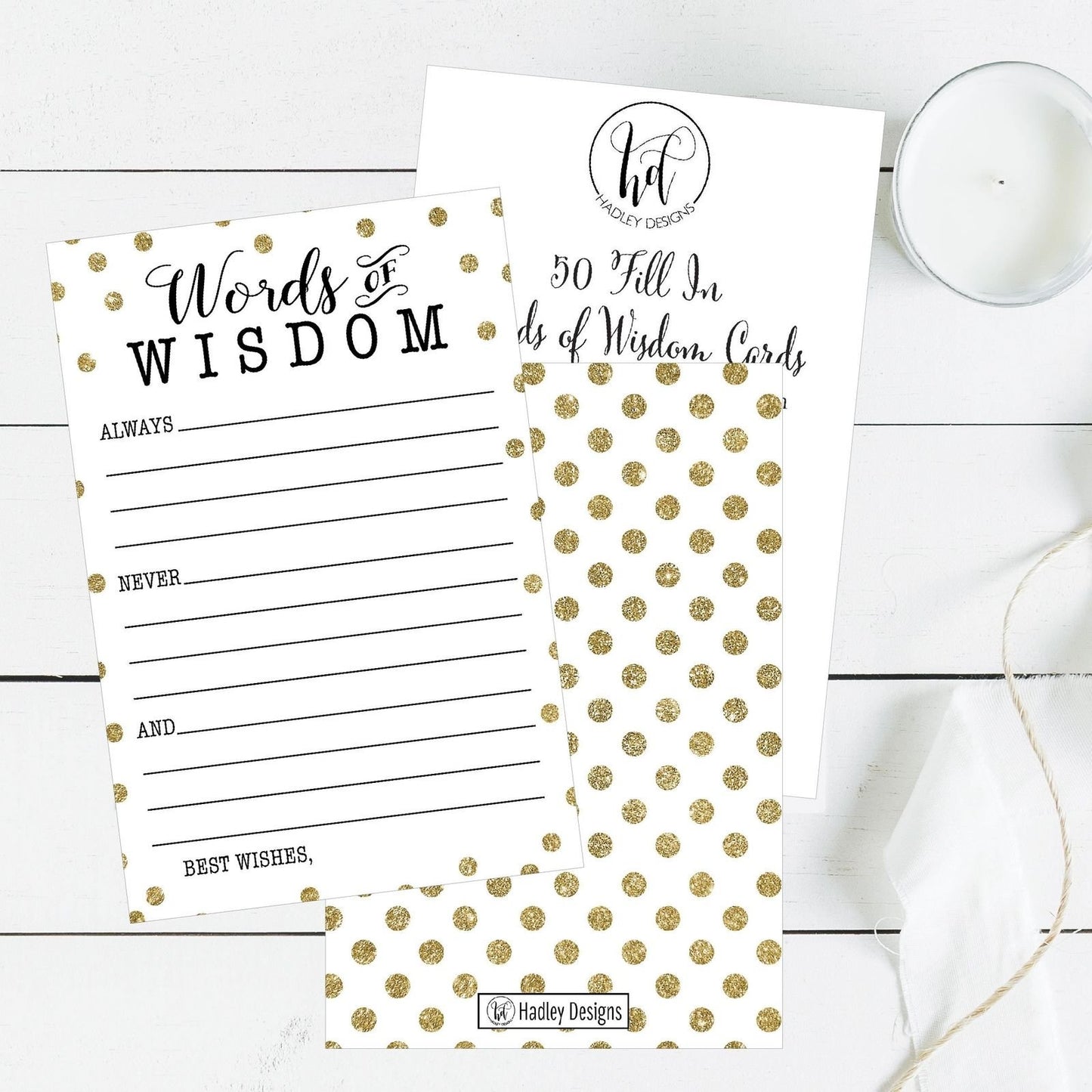 Glitter Dots Words of Wisdom Advice Cards | Set of 50