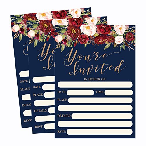 General Party Invitations | Set of 50 | Cards & Party