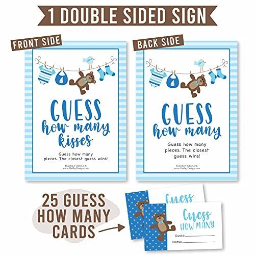 Blue Clothesline Figure Out Many Game | Set of 25 | Baby Shower Games