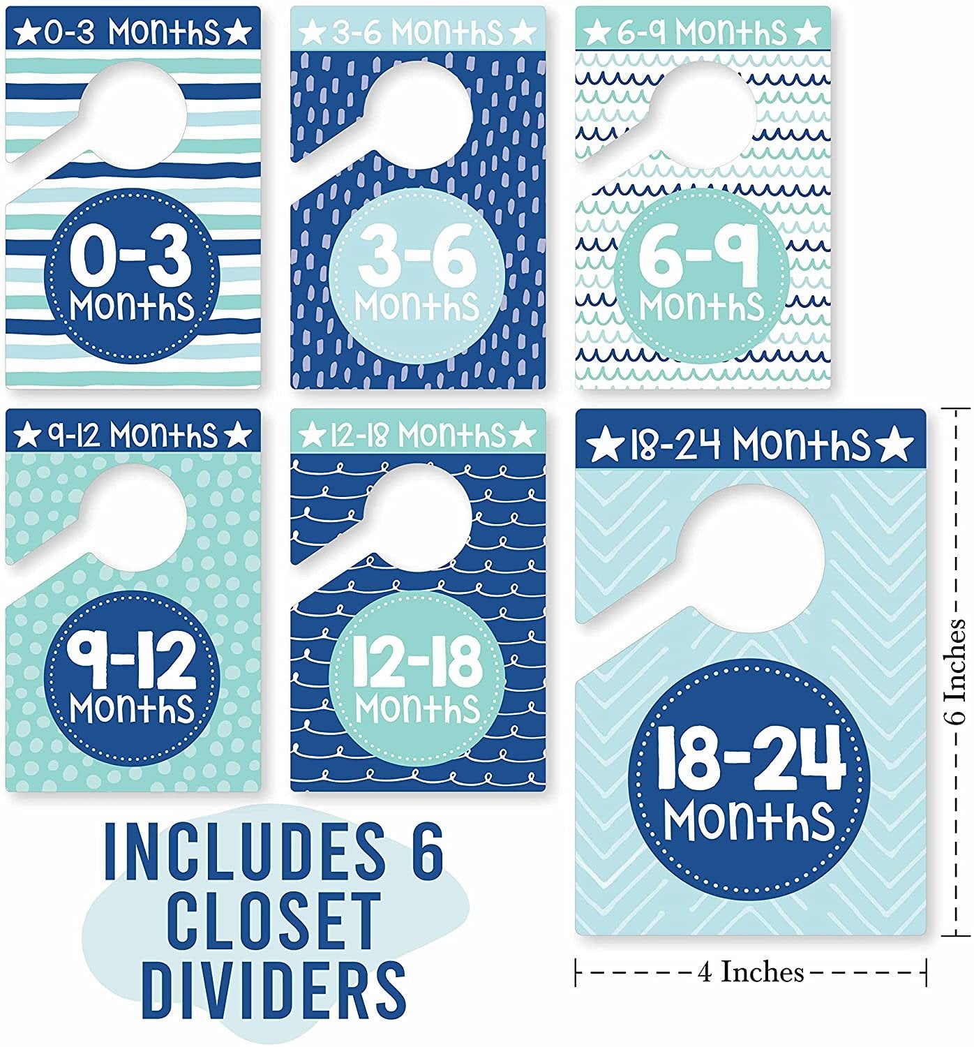 Baby Closet Dividers | Set of 6 | Nursery Decor