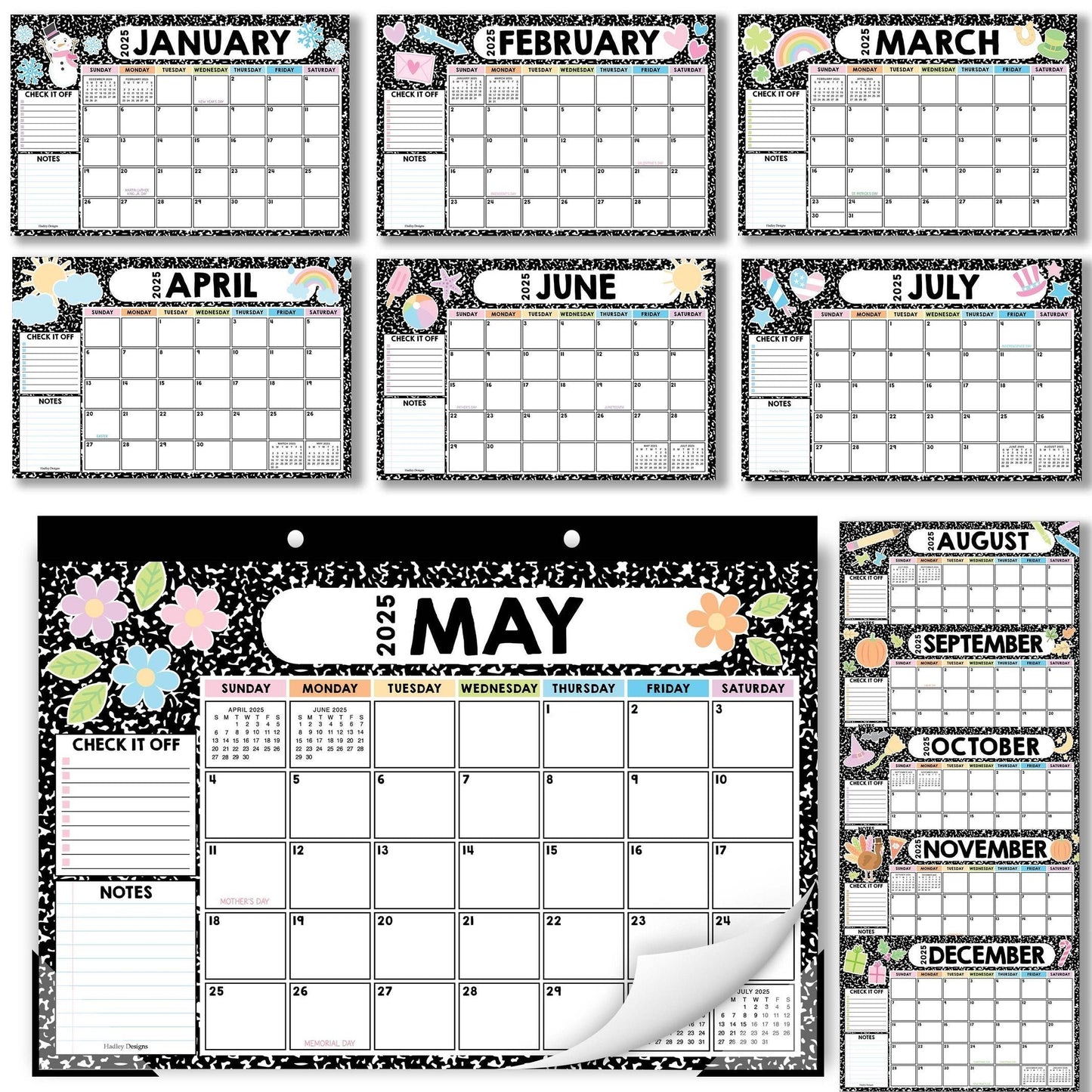 Large Desk Calendar | 18-Month | 2025-2026 | Calendars & Planners