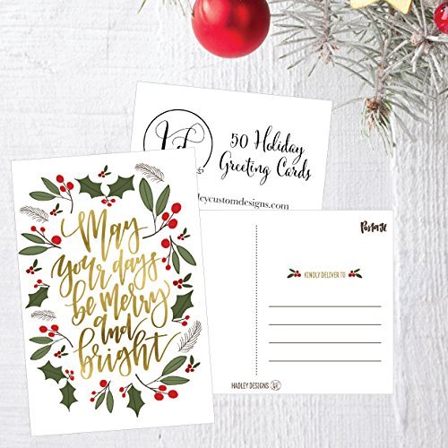 Christmas Holiday Postcards | Set of 50 | Greeting Cards