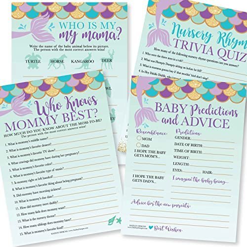 Who Knows Mommy Best, Animal Names, Nursery Rhymes, Advice Baby Shower Games | Set of 50