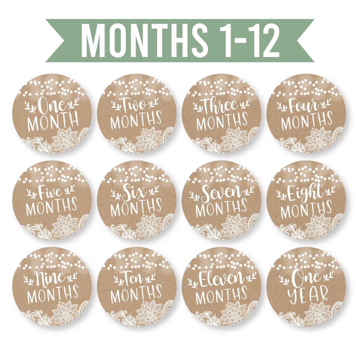 Baby Milestone Stickers | Set of 20 | Baby Supplies