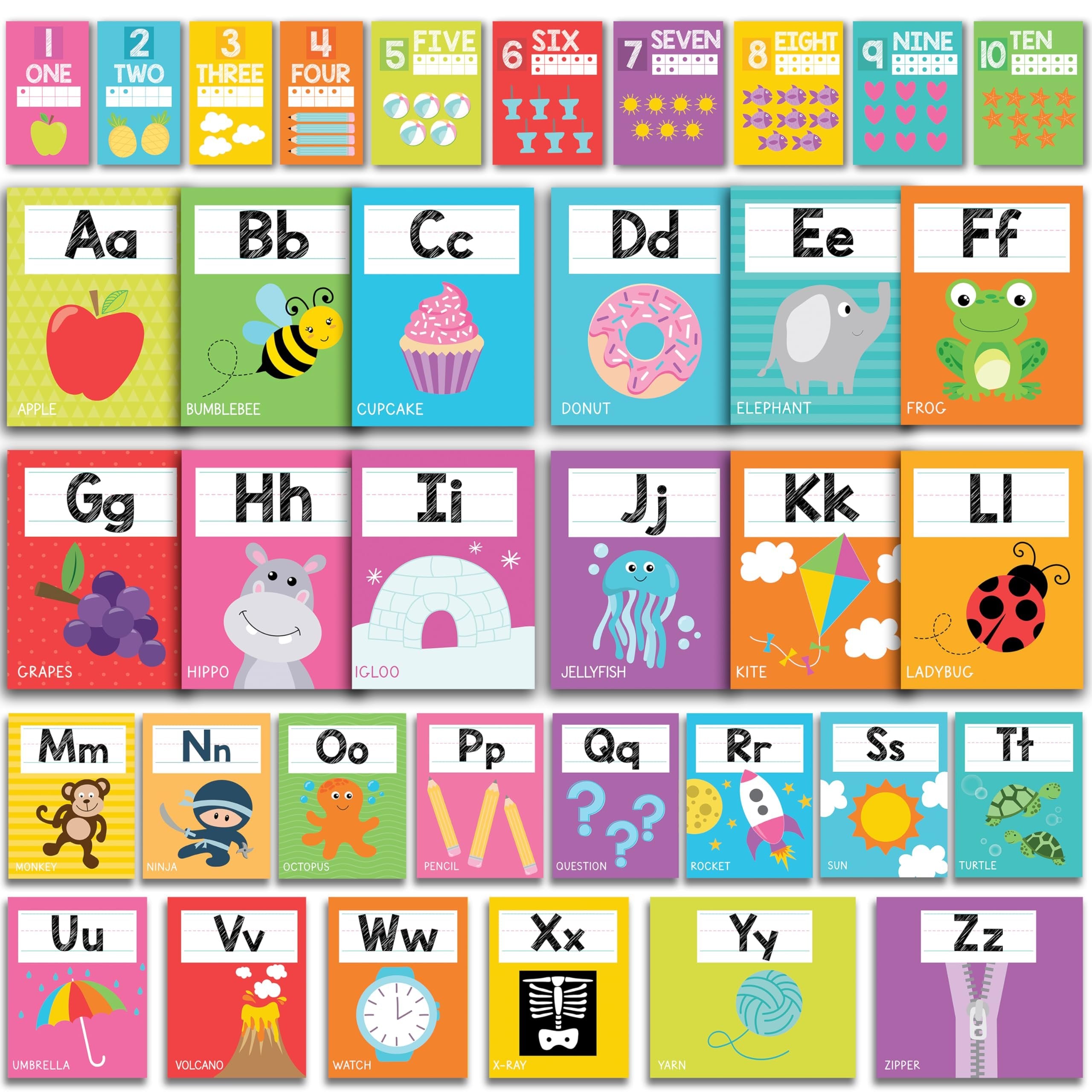 Letters & Numbers Jumpstart Kit: Colorful 12 Poster Pack