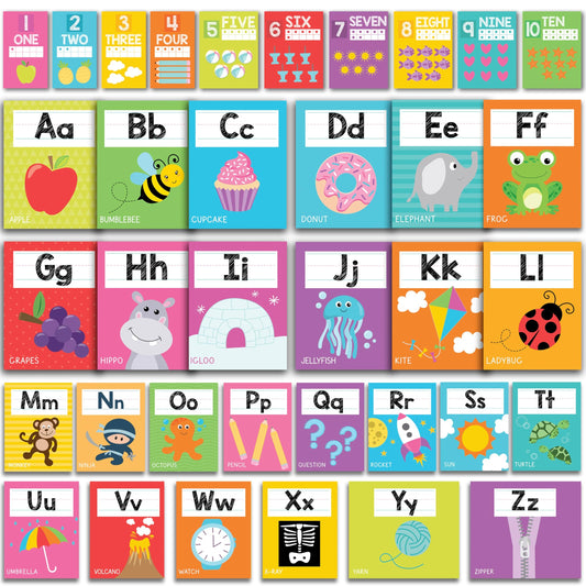 Letters & Numbers Jumpstart Kit: Colorful 12 Poster Pack