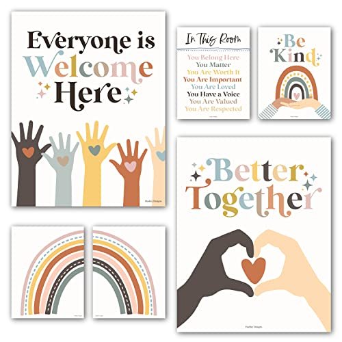 Boho Rainbow Diversity Posters | Set of 6 | Educational Posters