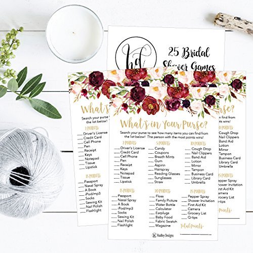 What's In Your Purse Bridal Bridal Shower Game | Set of 25 | Wedding Supplies