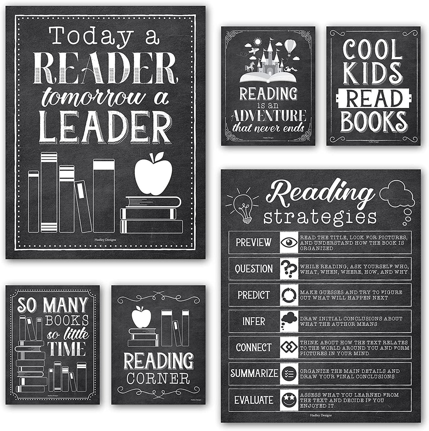Reading Motivational Posters | Set of 6 | Motivational Posters