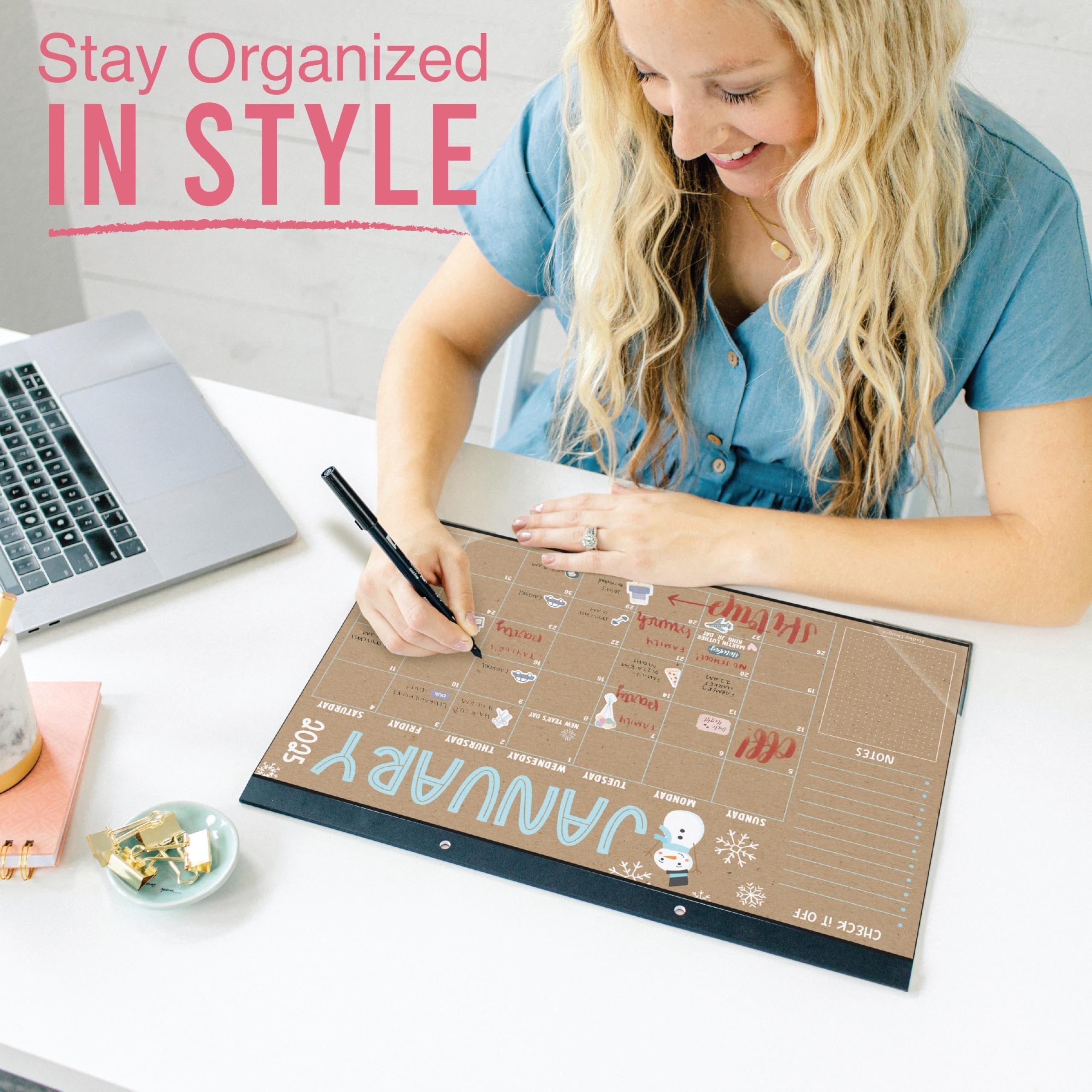 Doodle Kraft Large Desk Calendar | 18-Month | 2025-2026 | Calendars & Planners - SAMPLE