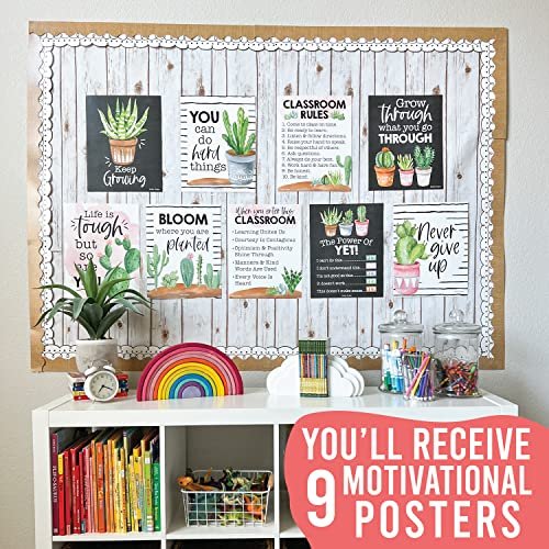 Cactus Classroom Motivational Posters | Set of 9 | Educational Supplies