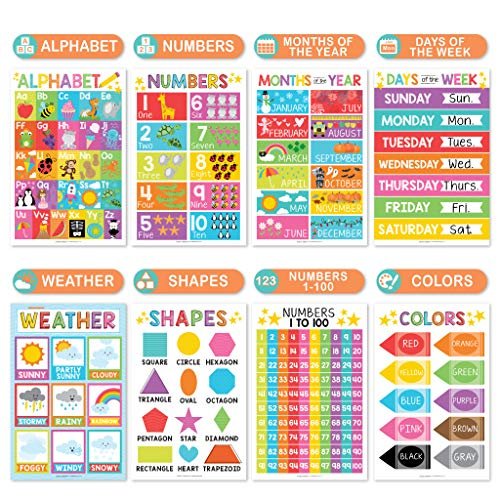 Colorful Educational Posters | Set of 16 | Classroom Supplies