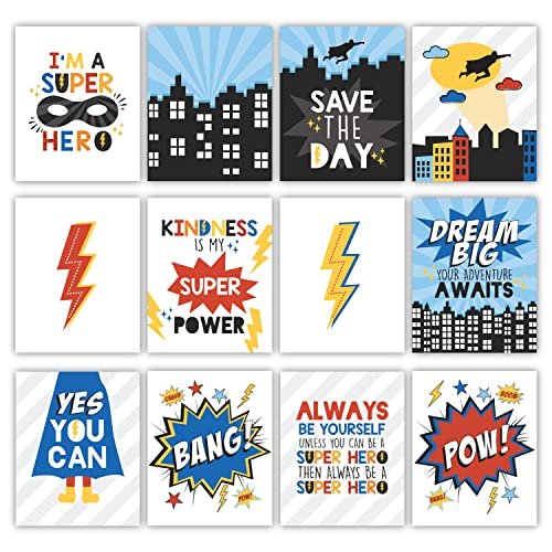 Superhero Children's Wall Art | Set of 6 | Home Decor