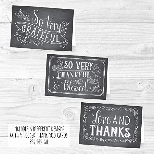 Chalk Folded Thank You Cards | Set of 24 | General