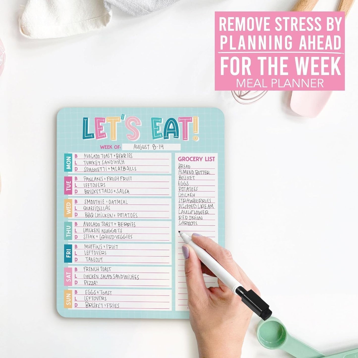 Colorful Magnetic Meal Planner | Weekly | Calendar & Planners