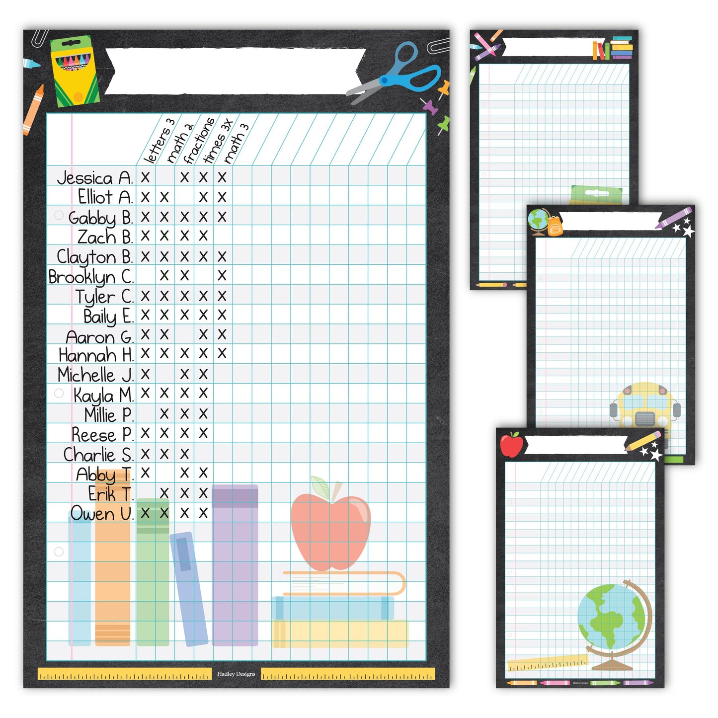 Homework Trackers | Set of 4 | School Supplies