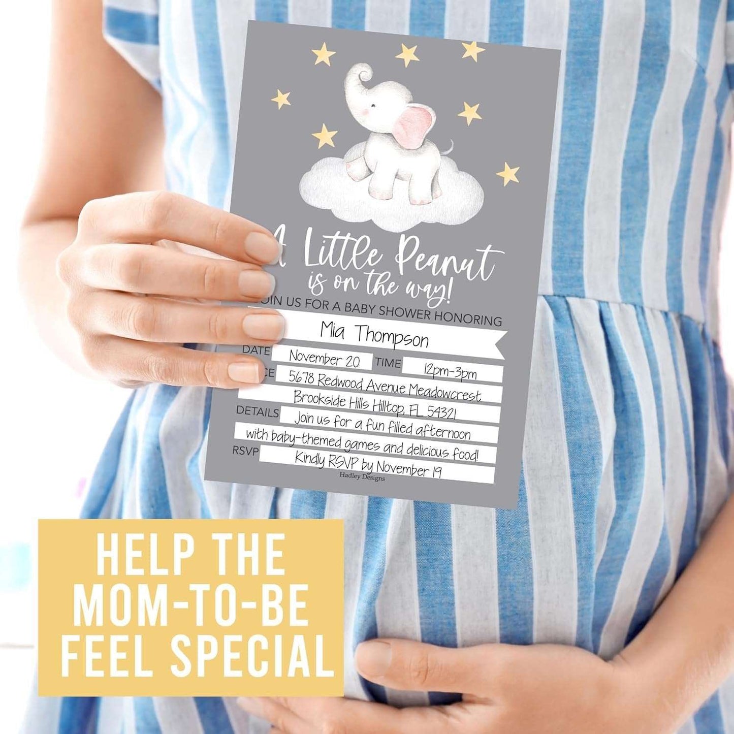 15 Elephant Baby Shower Invitations Gender Neutral - Baby Shower Invitations For Girl, Boy Baby Shower Invites For Boy, Baby Boy Shower Invitations, Baby Girl Baby Shower Invitations With Envelopes